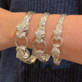 Gents Silver Leopard Bangle