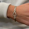 Silver Ladies Stone Set 3mm Hook Bangle