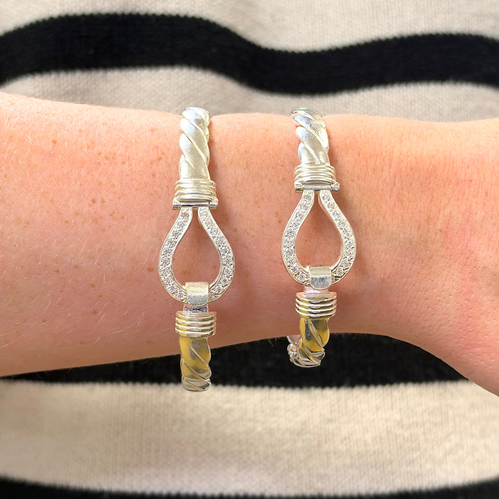 Silver Ladies And Gents 6mm Hook Bangles