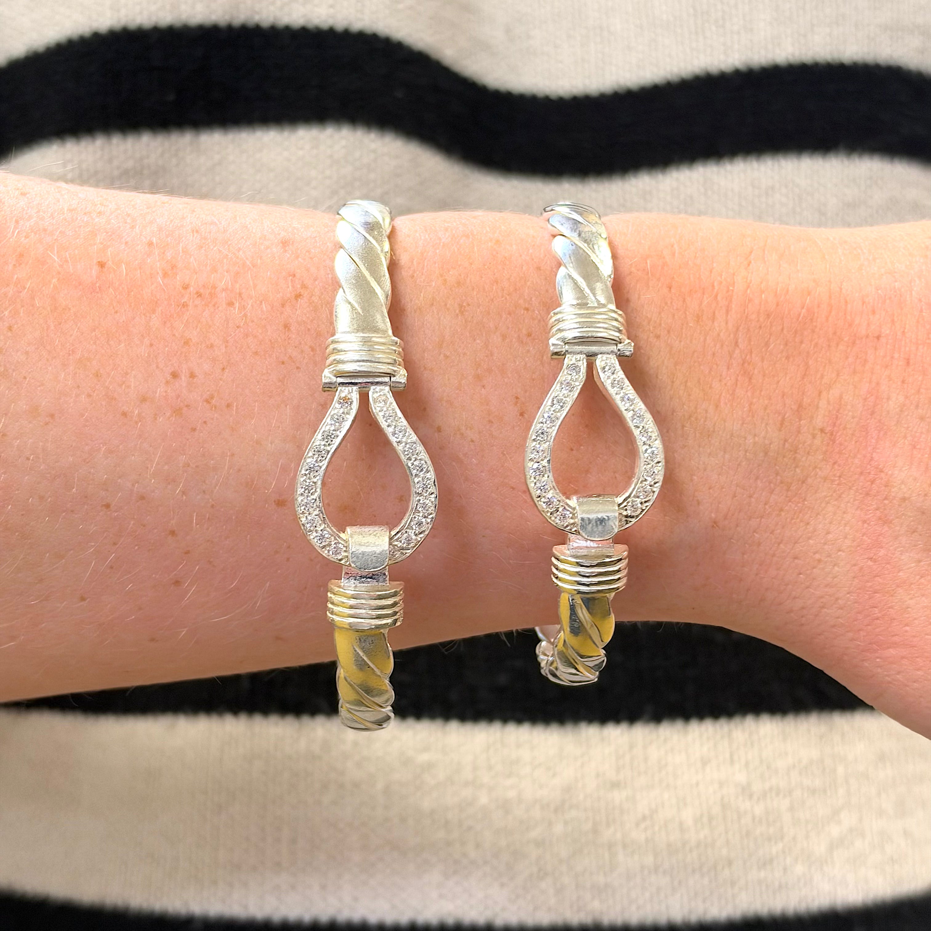 Silver Ladies And Gents 6mm Hook Bangles