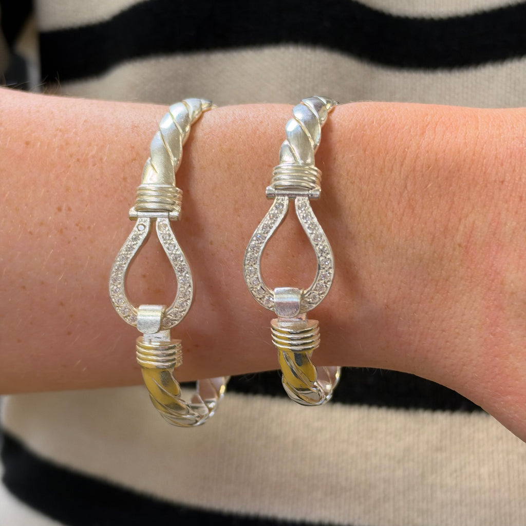 Silver Ladies And Gents 6mm Hook Bangles
