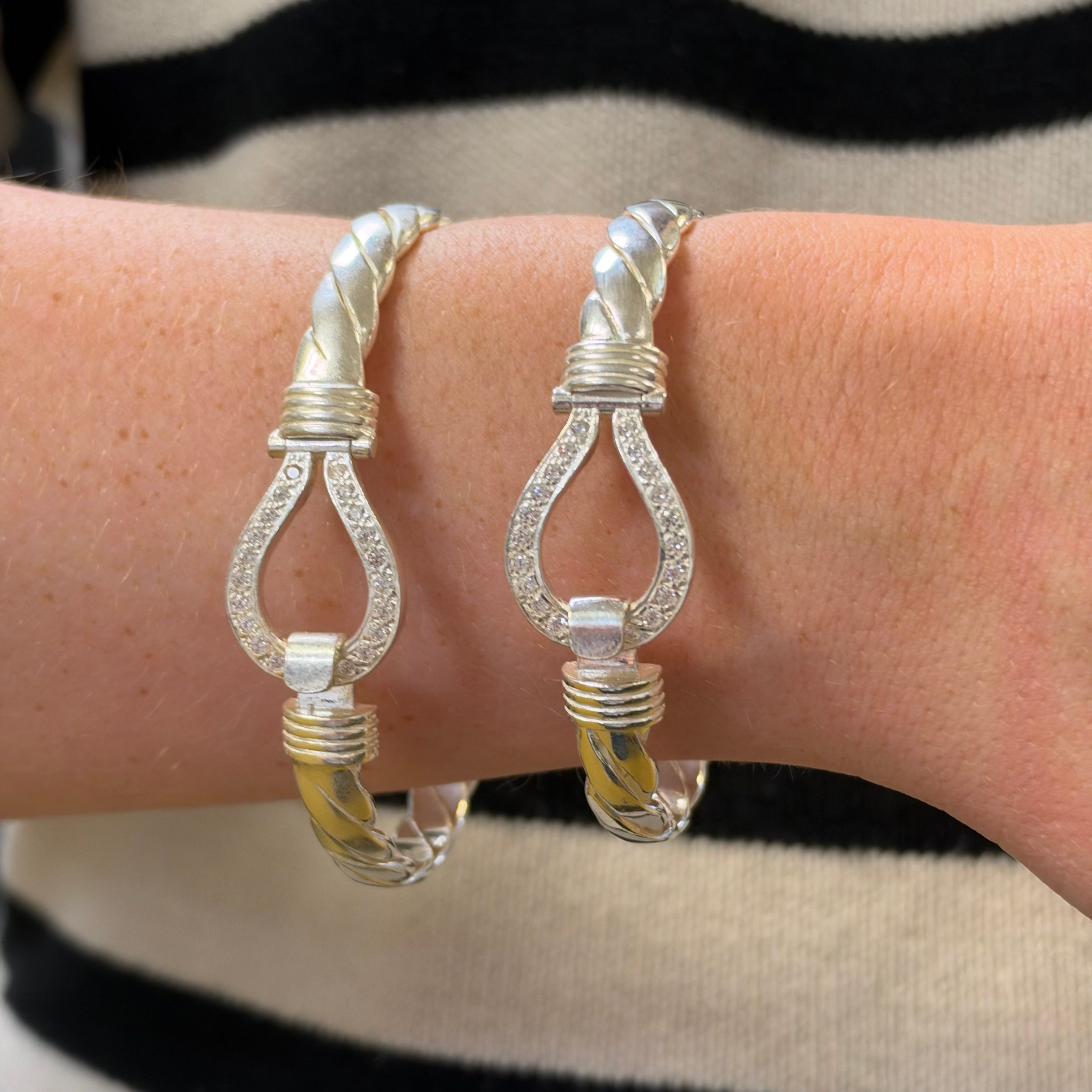 Silver Ladies And Gents 6mm Hook Bangles