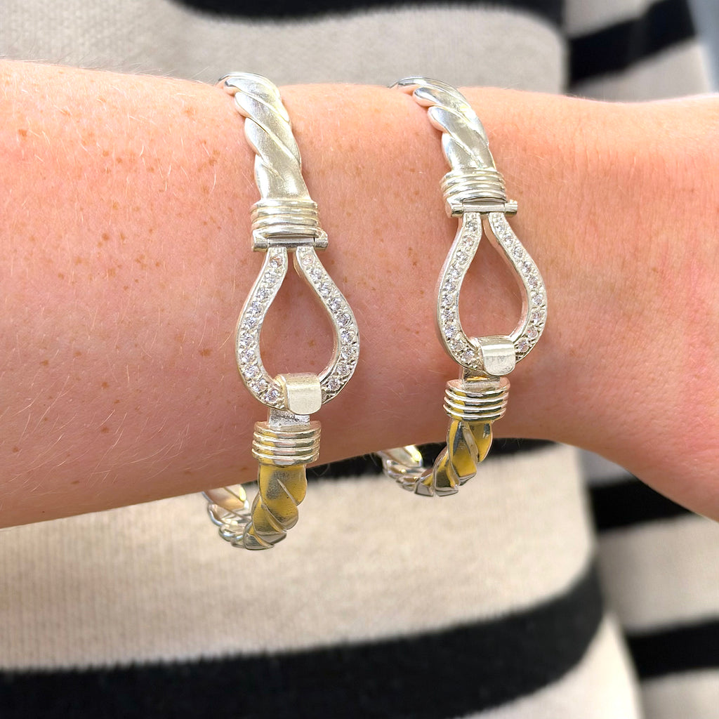 Silver Ladies And Gents 6mm Hook Bangles