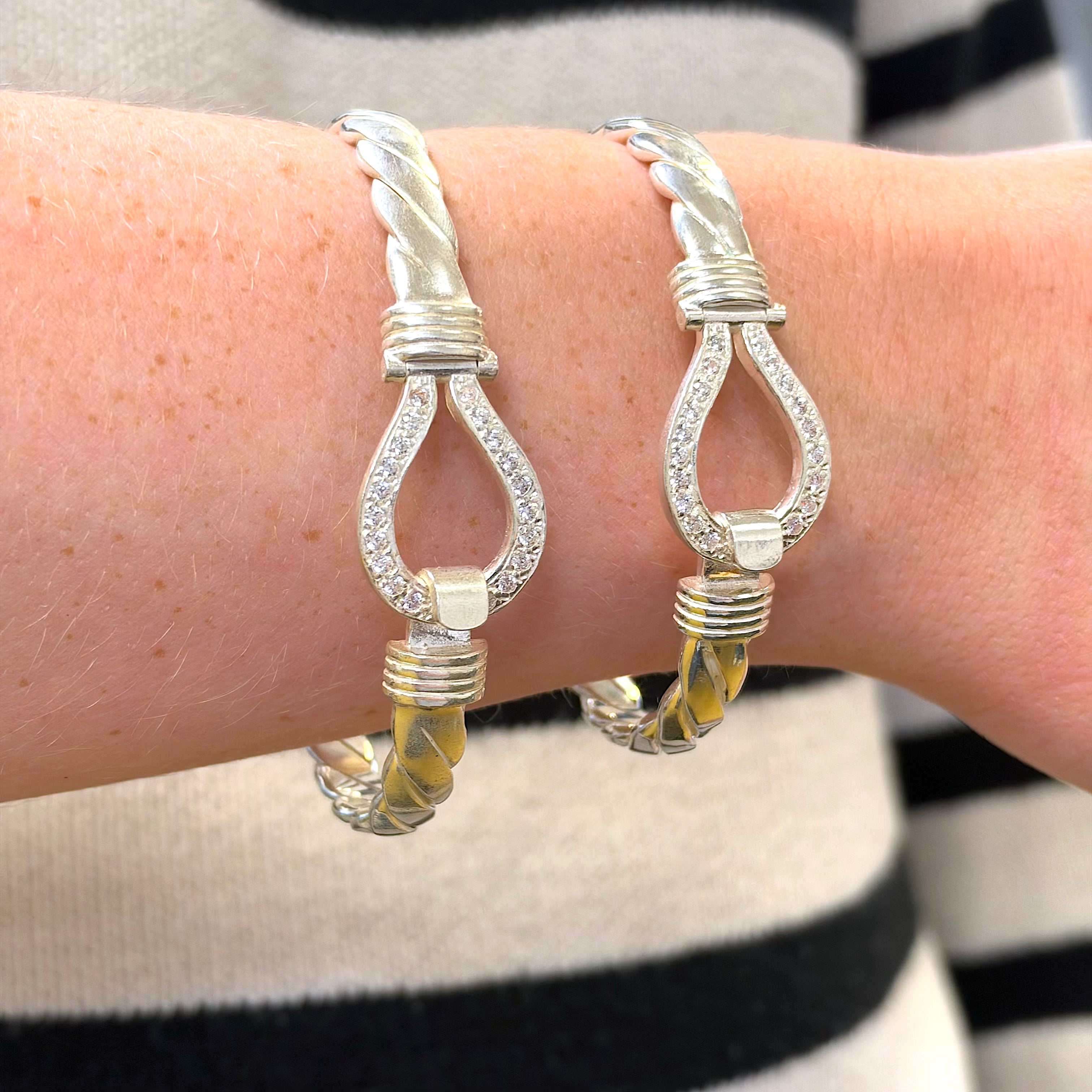 Silver Ladies And Gents 6mm Hook Bangles