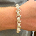 Silver Stone Set Gents Belcher Bracelet