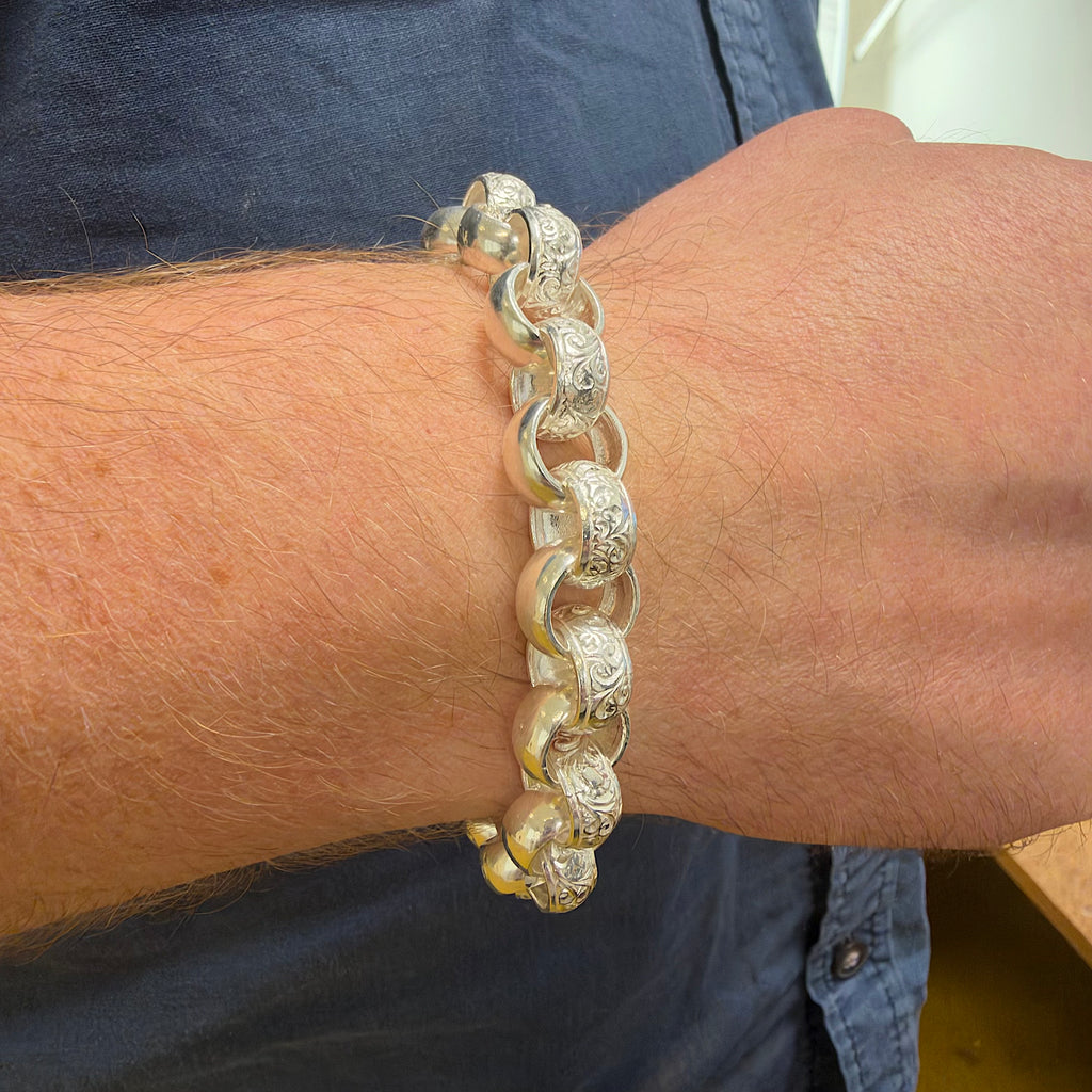 Large Silver Belcher Bracelet