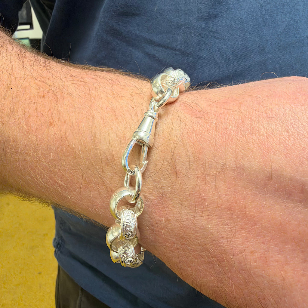 Large Silver Belcher Bracelet