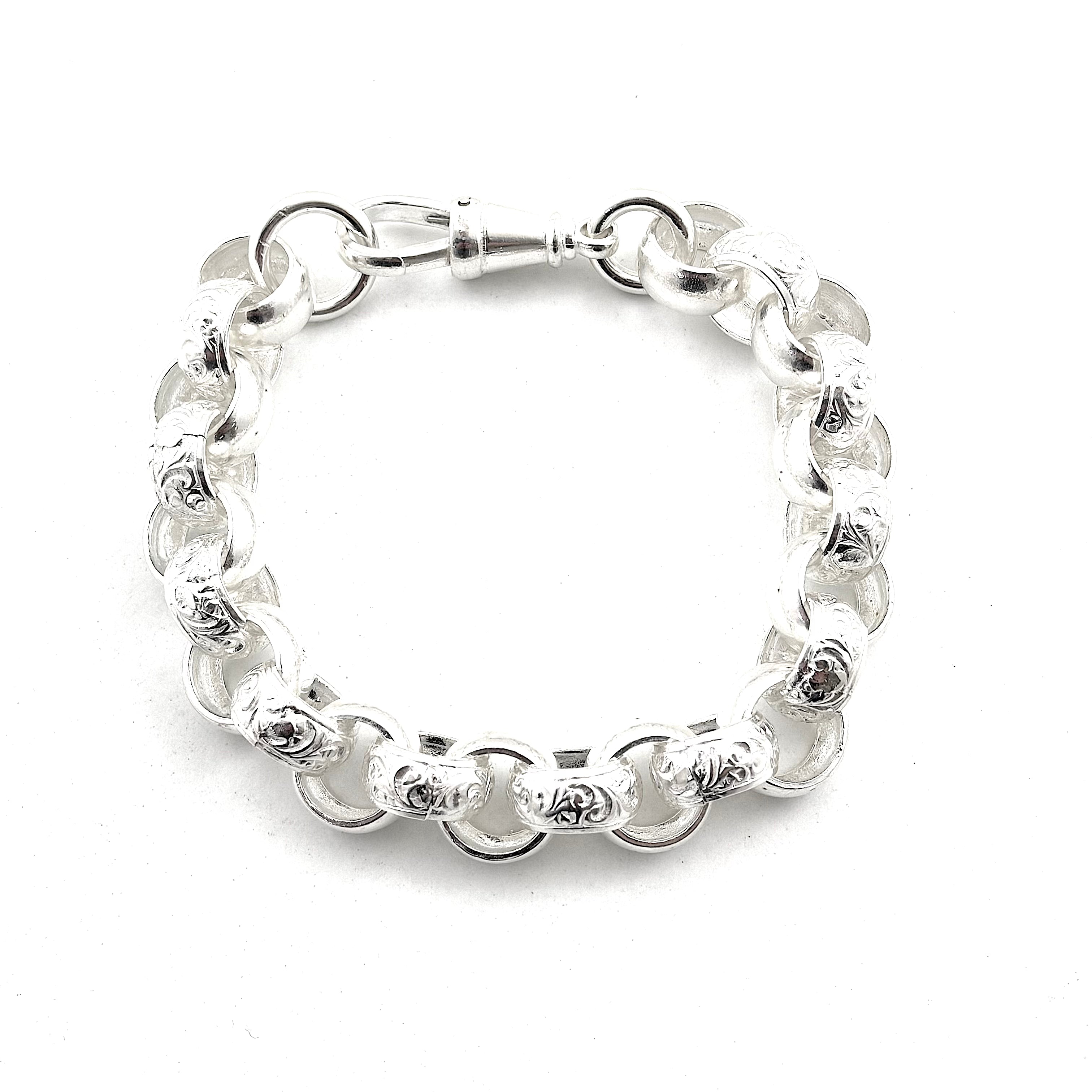 Large Silver Belcher Bracelet