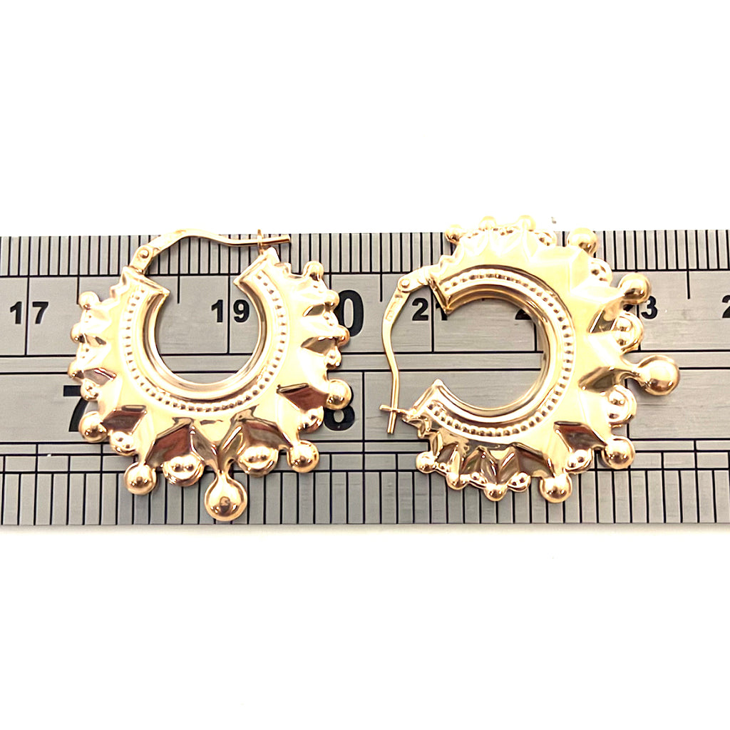 9ct Gold 29mm Drop Creole Earrings