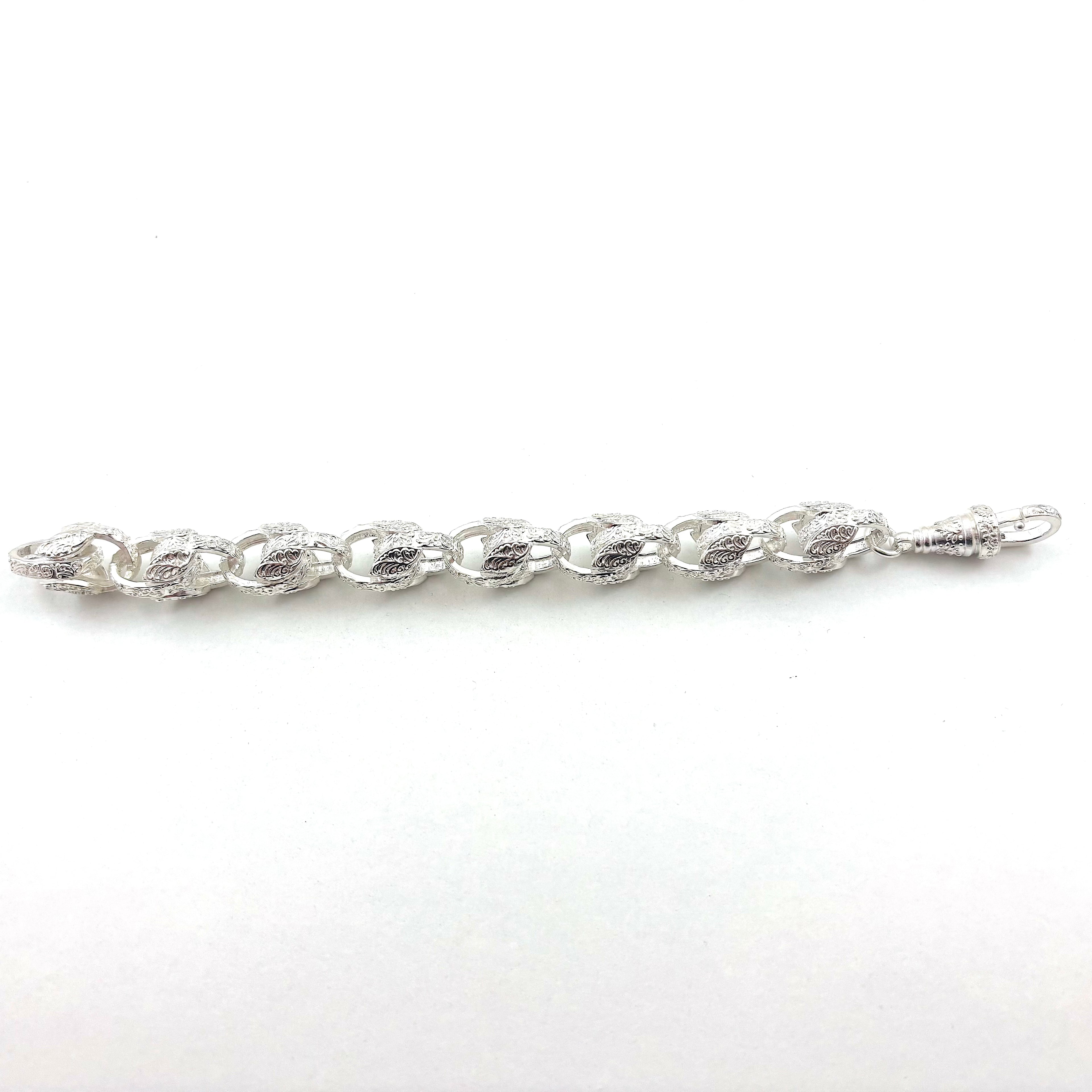 Large Solid Silver Tulip Bracelet