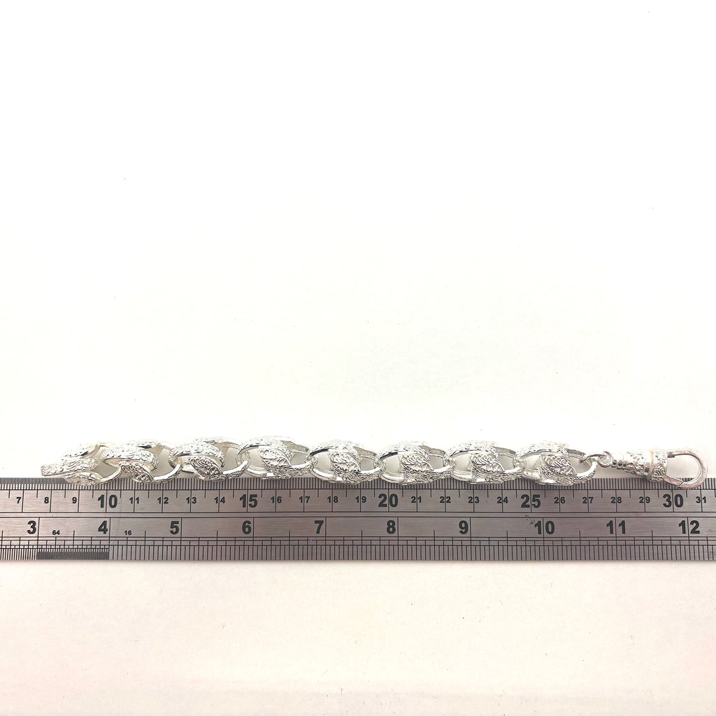Large Solid Silver Tulip Bracelet