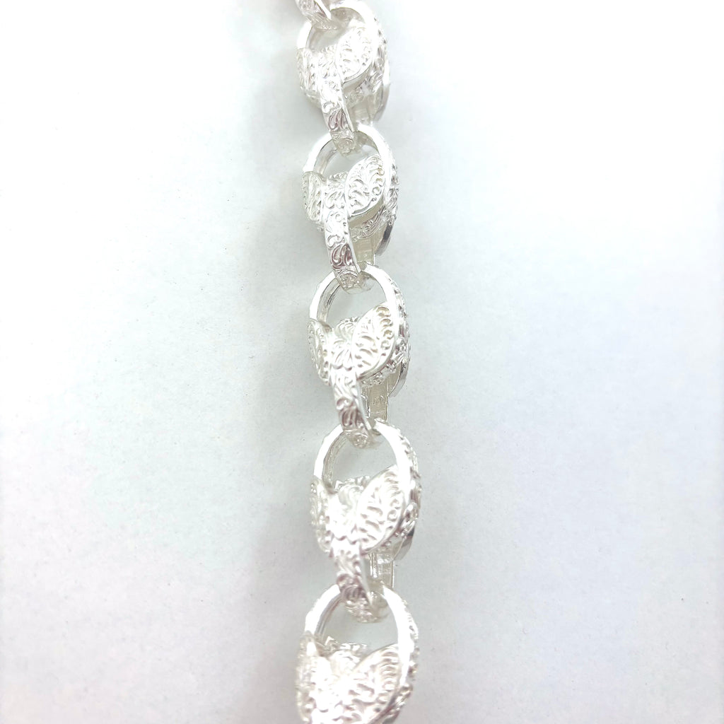 Large Solid Silver Tulip Bracelet