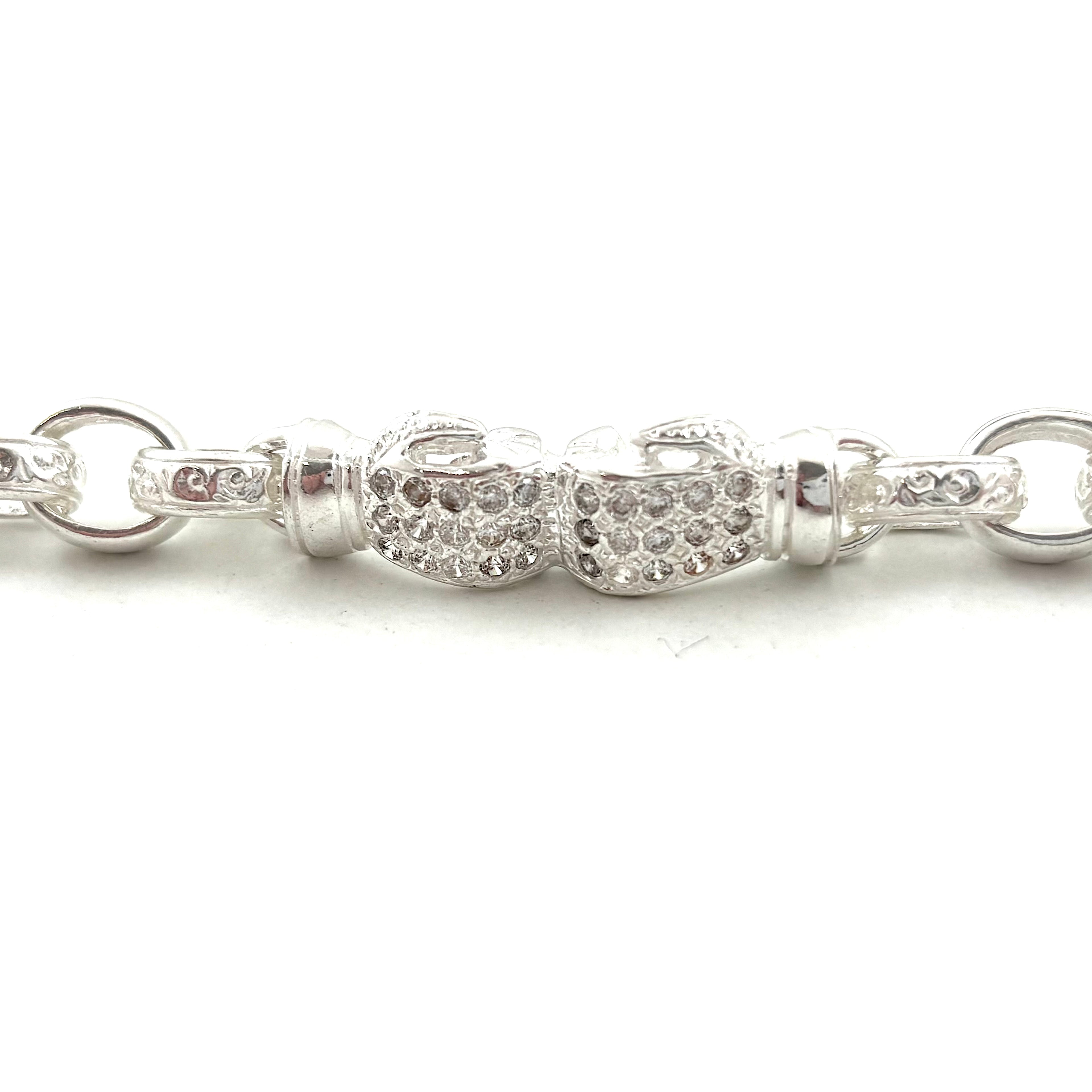 Solid Silver Gents Boxing Glove Belcher Bracelet