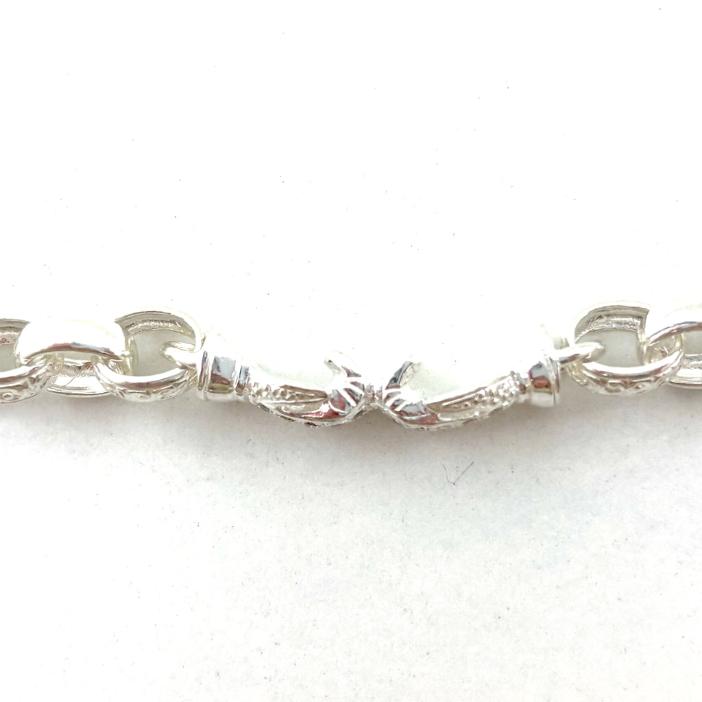 Solid Silver Gents Boxing Glove Belcher Bracelet