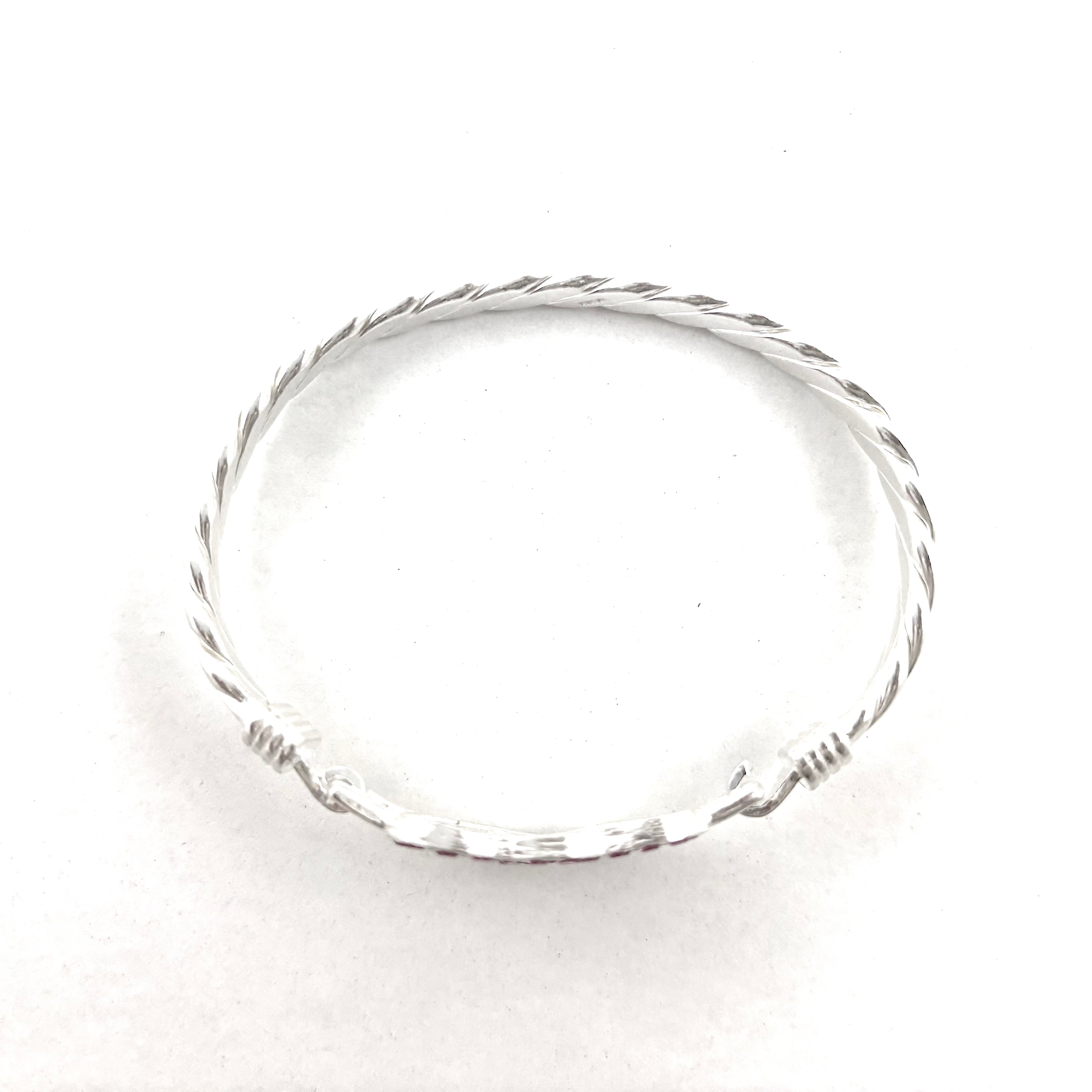 Silver Double Love Heart Bangle