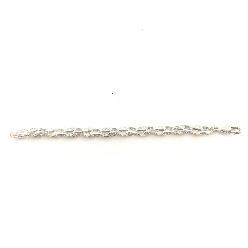 Silver Large Stone Set Ladies Tulip Bracelet
