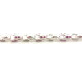 Silver Large Stone Set Ladies Tulip Bracelet