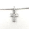 Silver Cross With Tennis Chain
