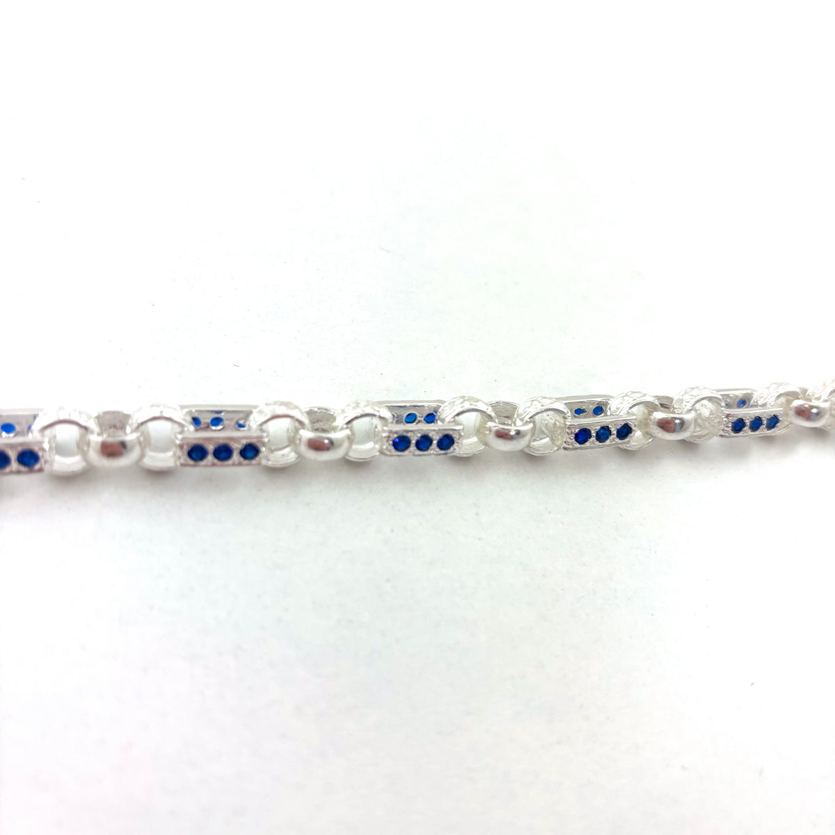 Blue Stone Silver Gypsy Link Bracelet
