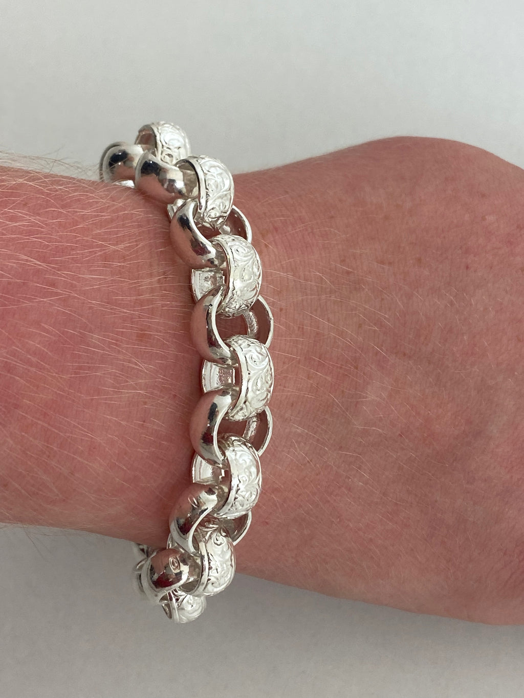 Solid Silver Large Belcher Bracelet