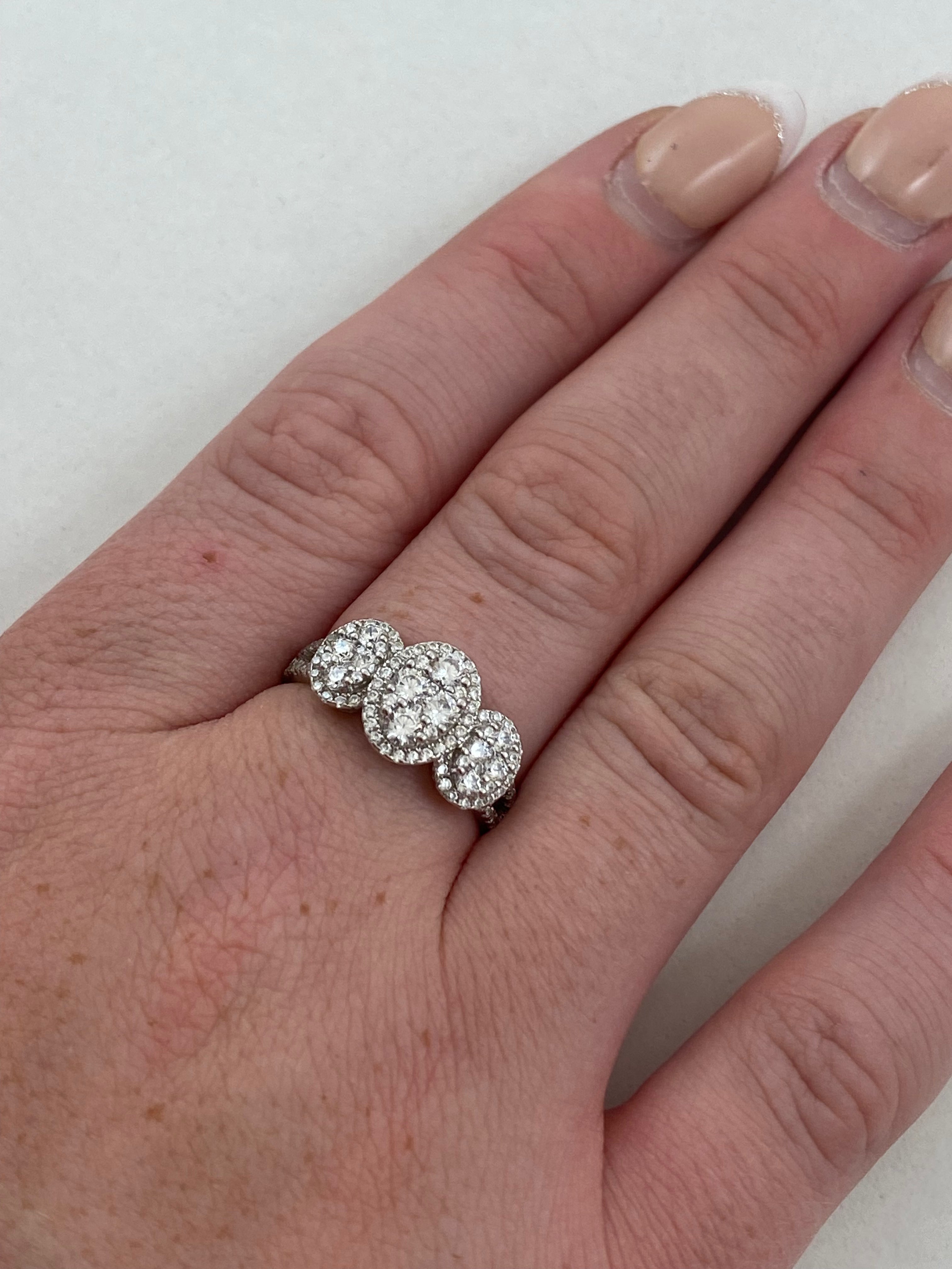 Silver Trilogy Cluster Ring