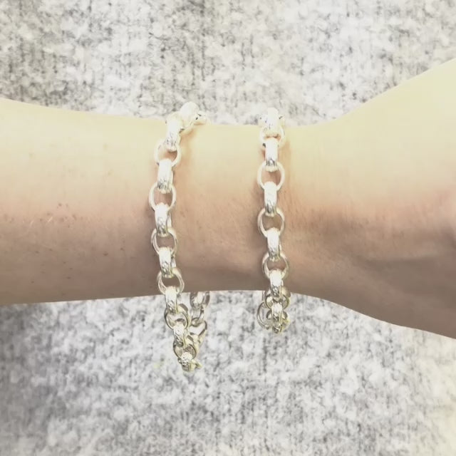 Silver Ladies And Gents Belcher Bracelet
