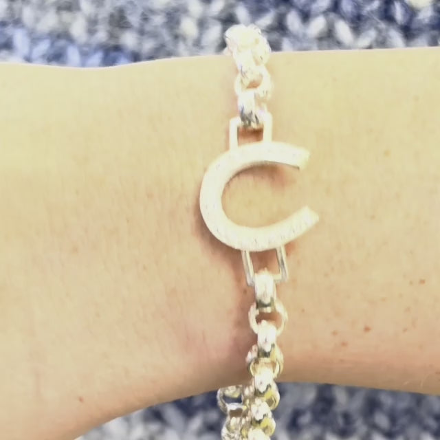 Solid Silver Horse Shoe Belcher Bracelet